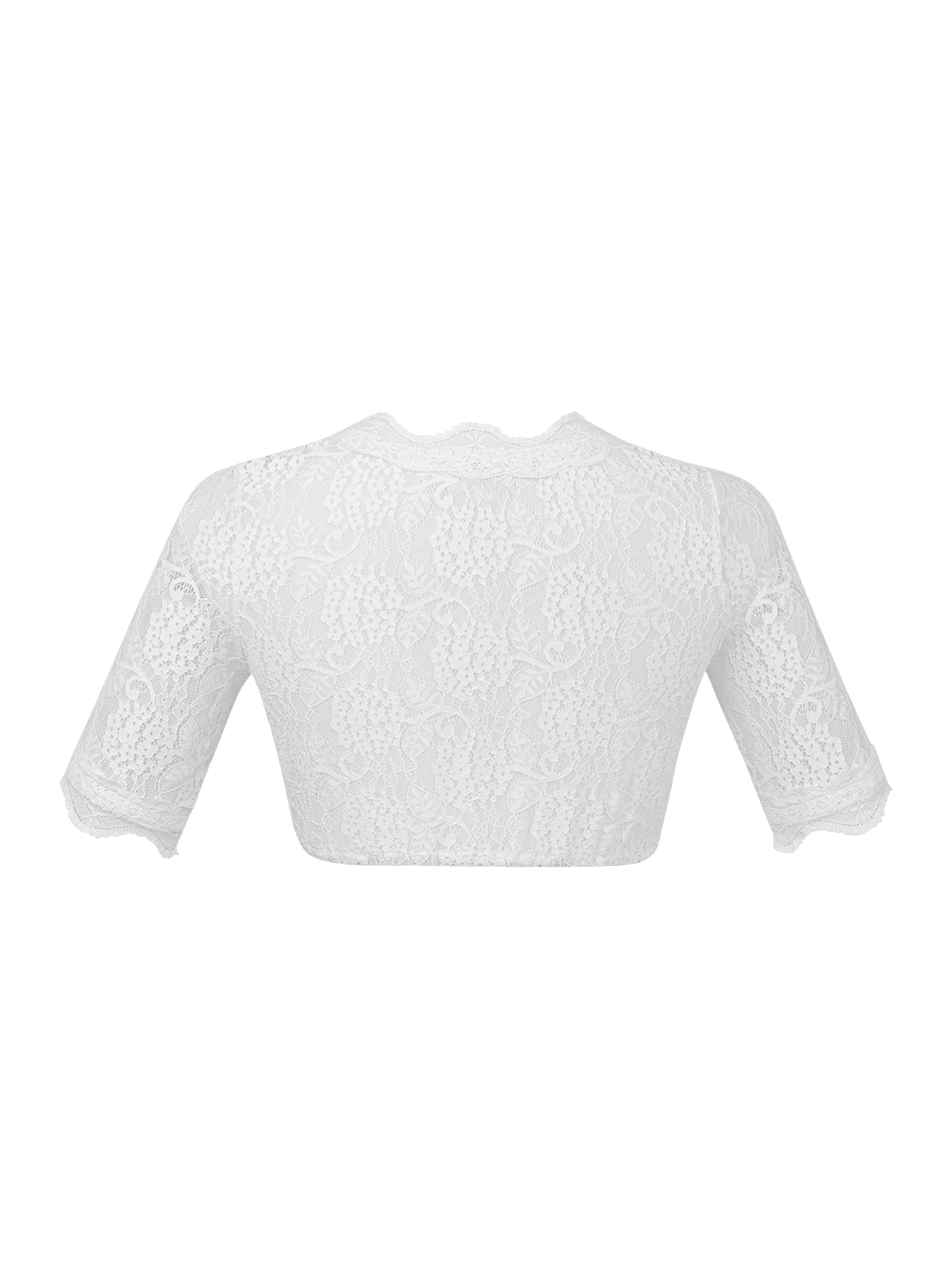 Dirndlbluse Lilly in Weiß mit V-Ausschnitt