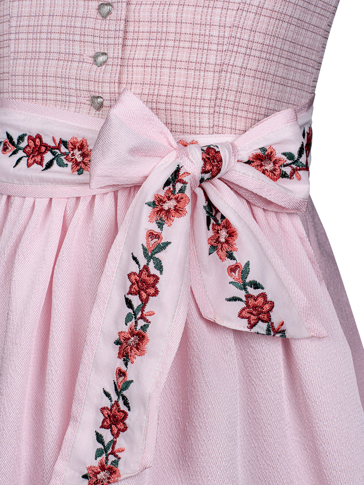 Traditionelles Trachtenkleid Kinder Dirndl Irene in Rosa mit Knopfverschluss