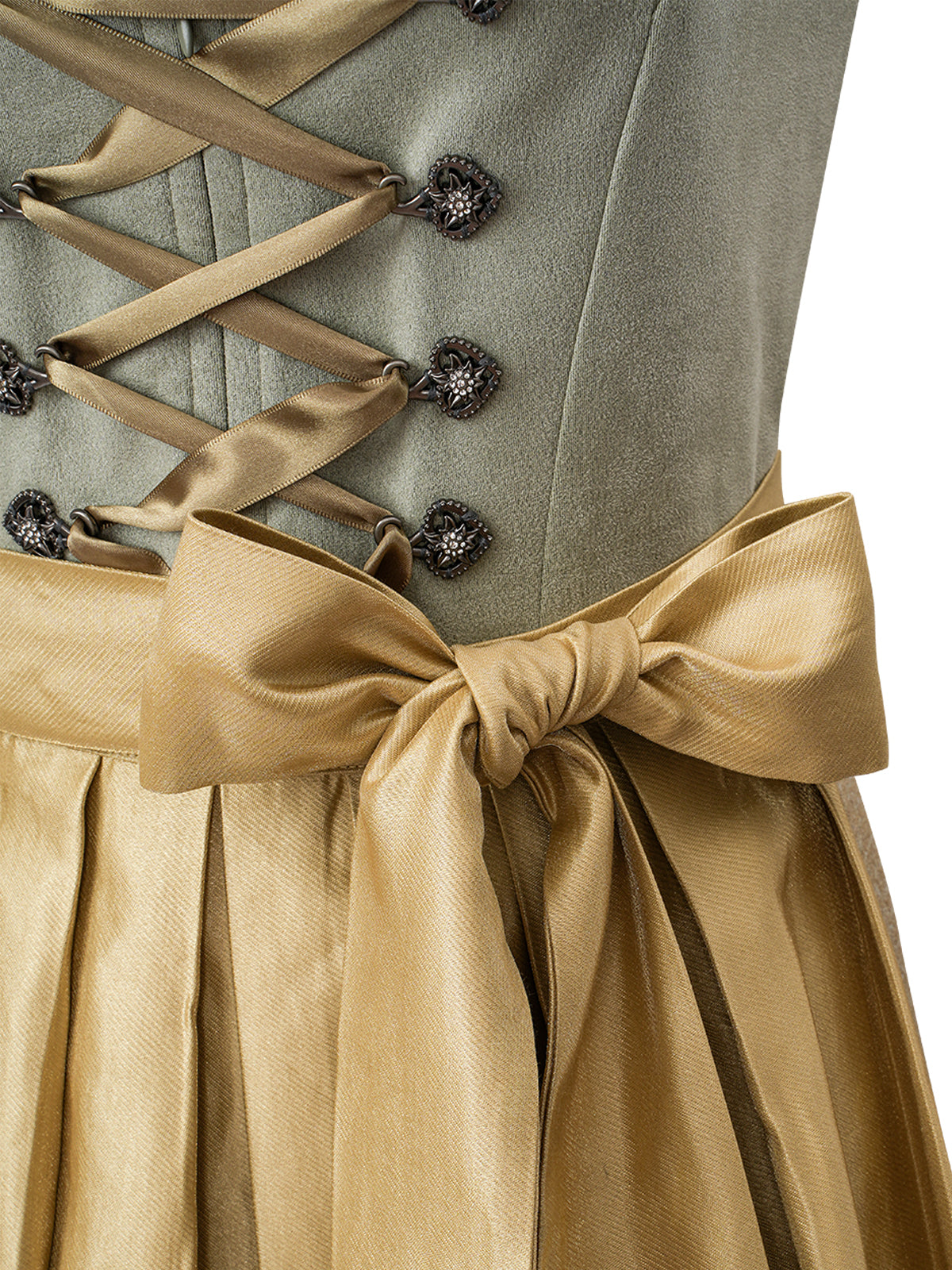 Dirndl Hilla in Grün mit Herz-Ausschnitt