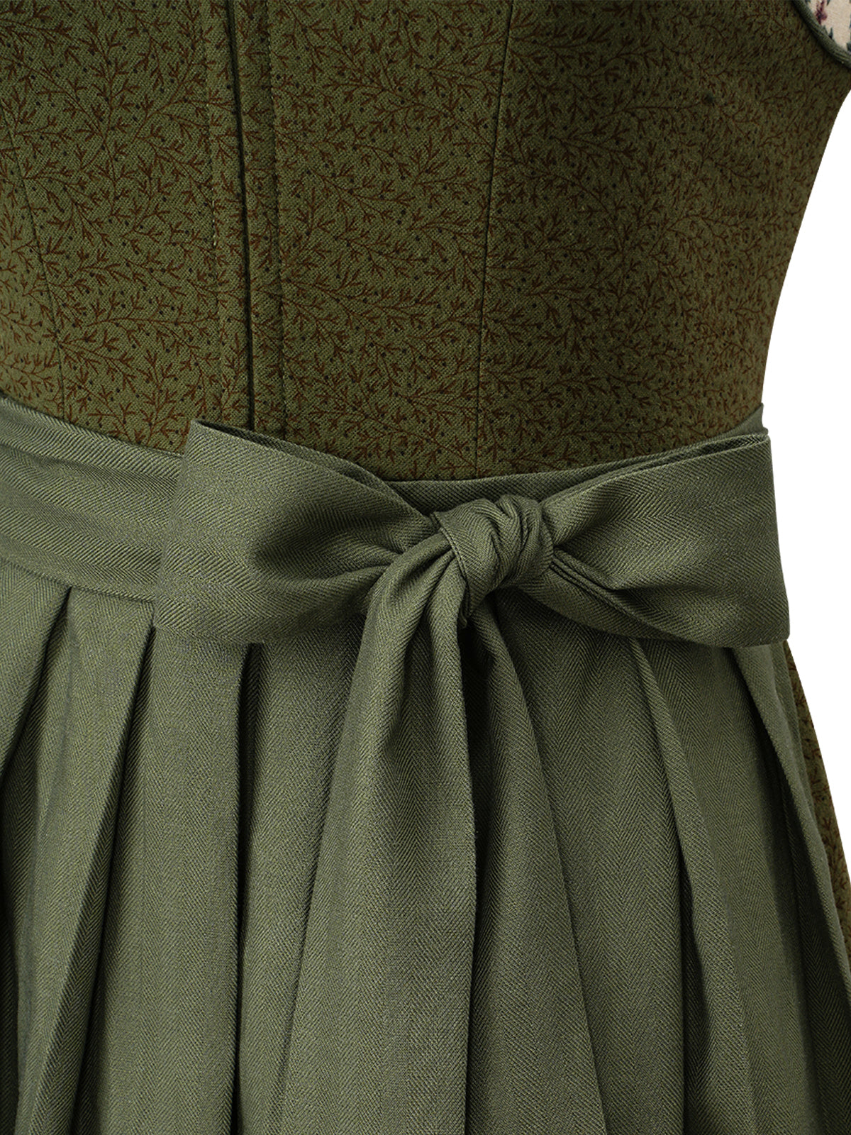 Ella – Elegantes Trachtenkleid in Grün mit Frontreißverschluss