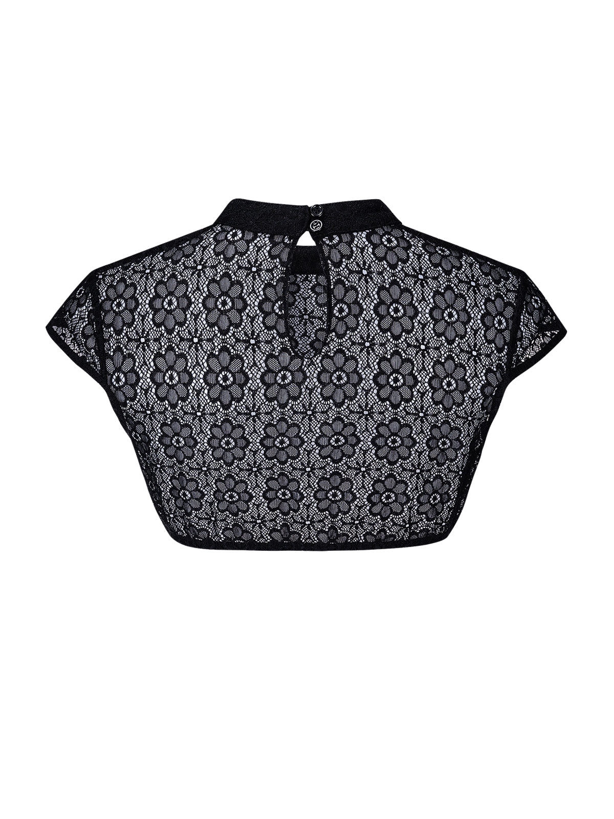 Elegante Dirndlbluse Eudora | Kurzarm | Schwarz
