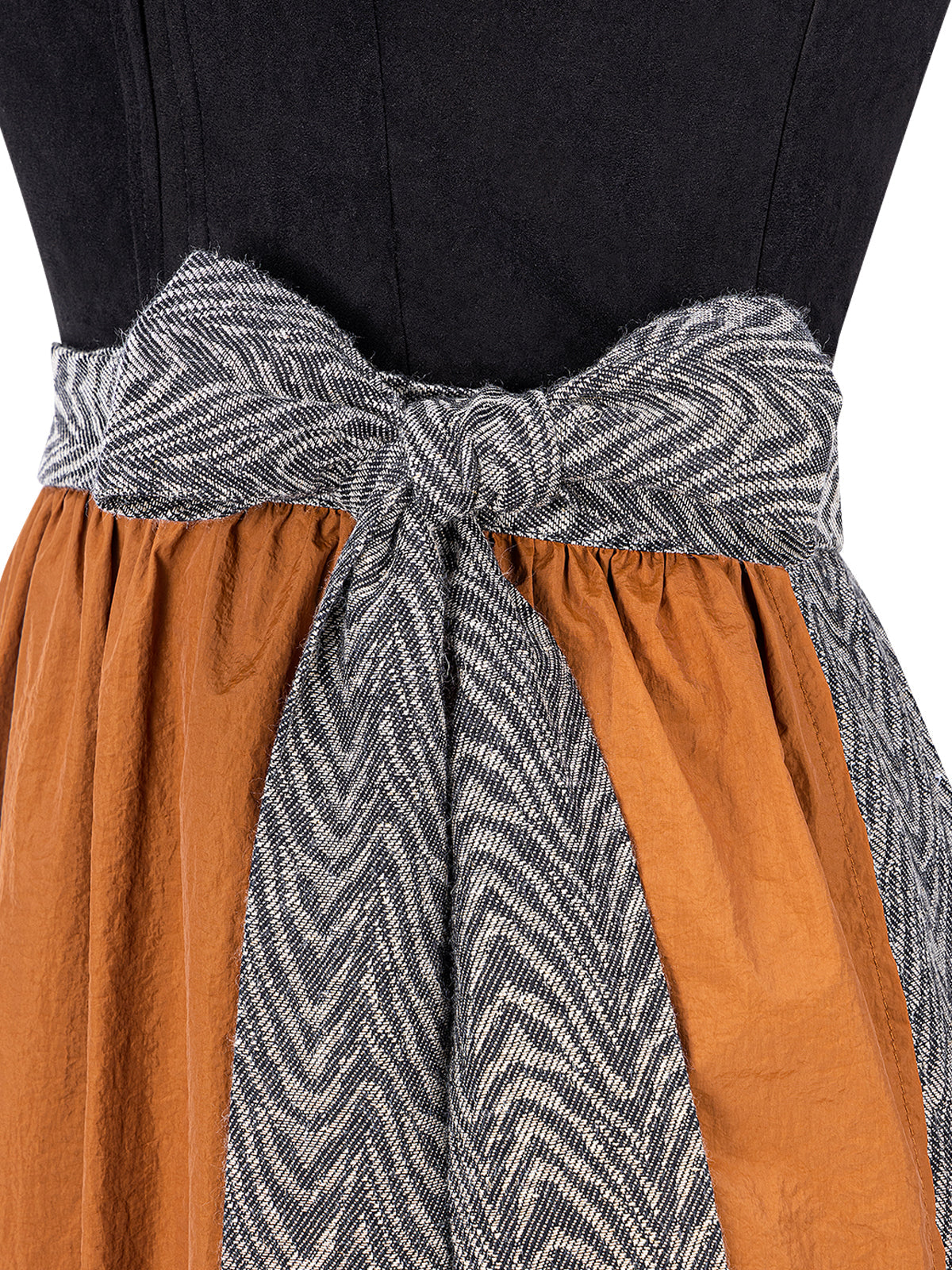 Damen Dirndl Freda Schwarzes mit Frontreißverschluss – Schwarz