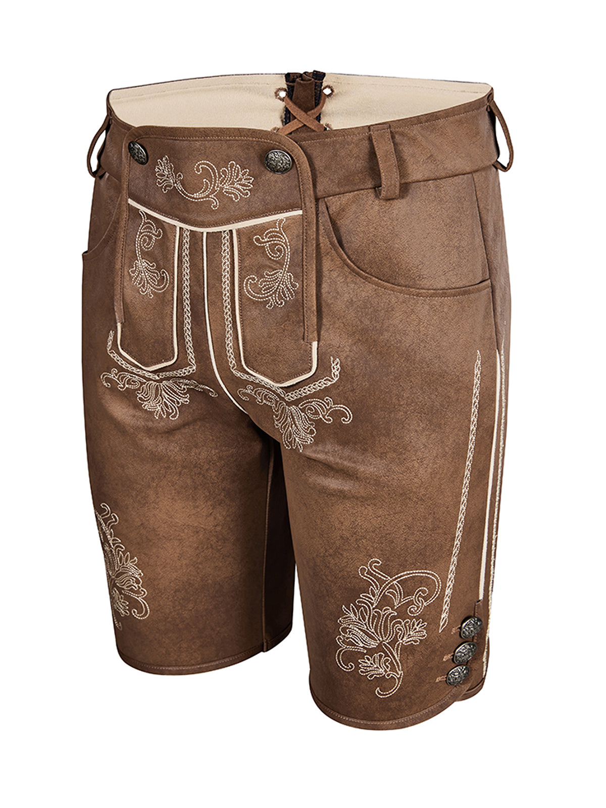 Kurze Lederhose Tarius Antibraune – Braun