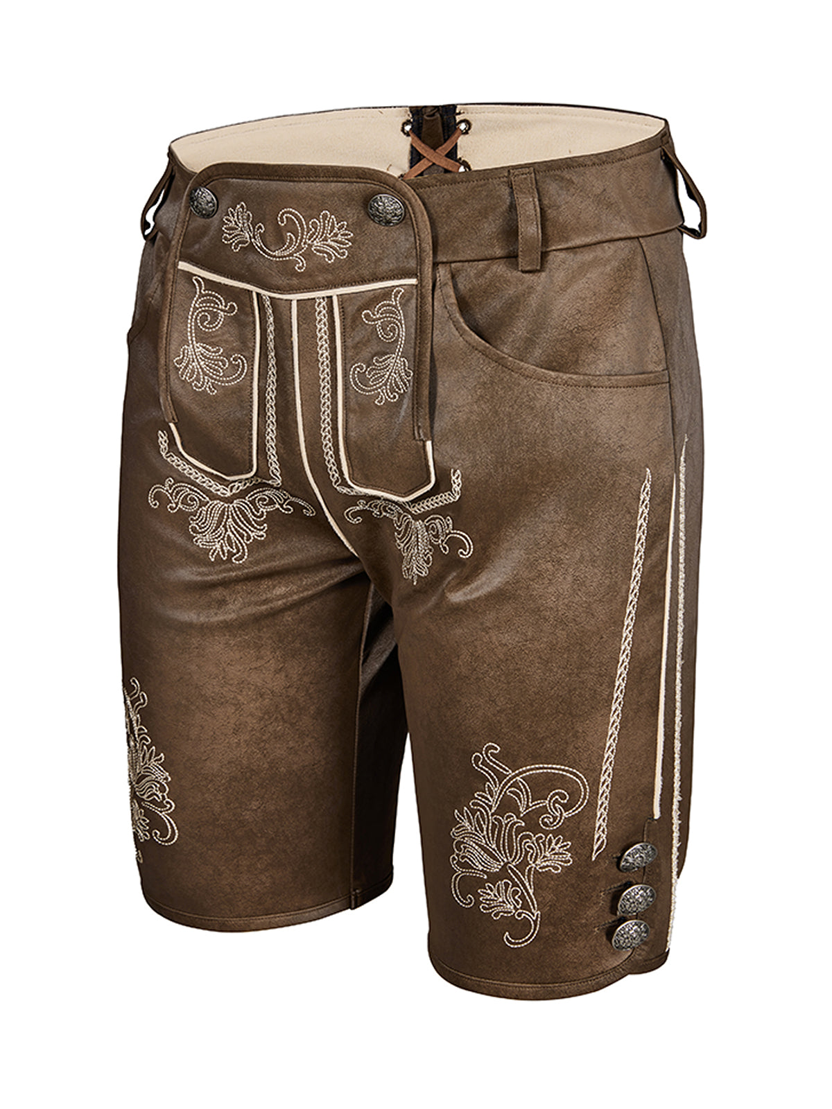 Bayerische Lederhose Tarius Braune mit Stickereien