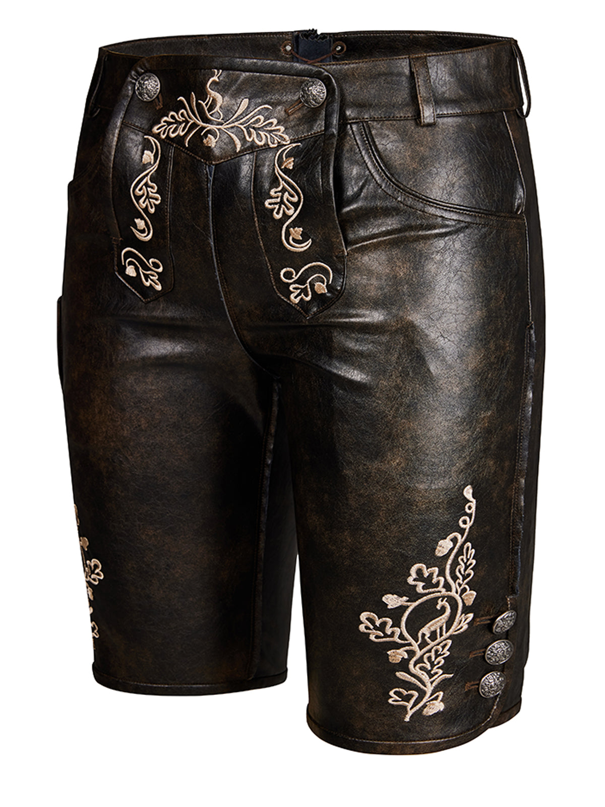 Herren Trachtenhose Ludwig Dunkelbraune mit Stickereien