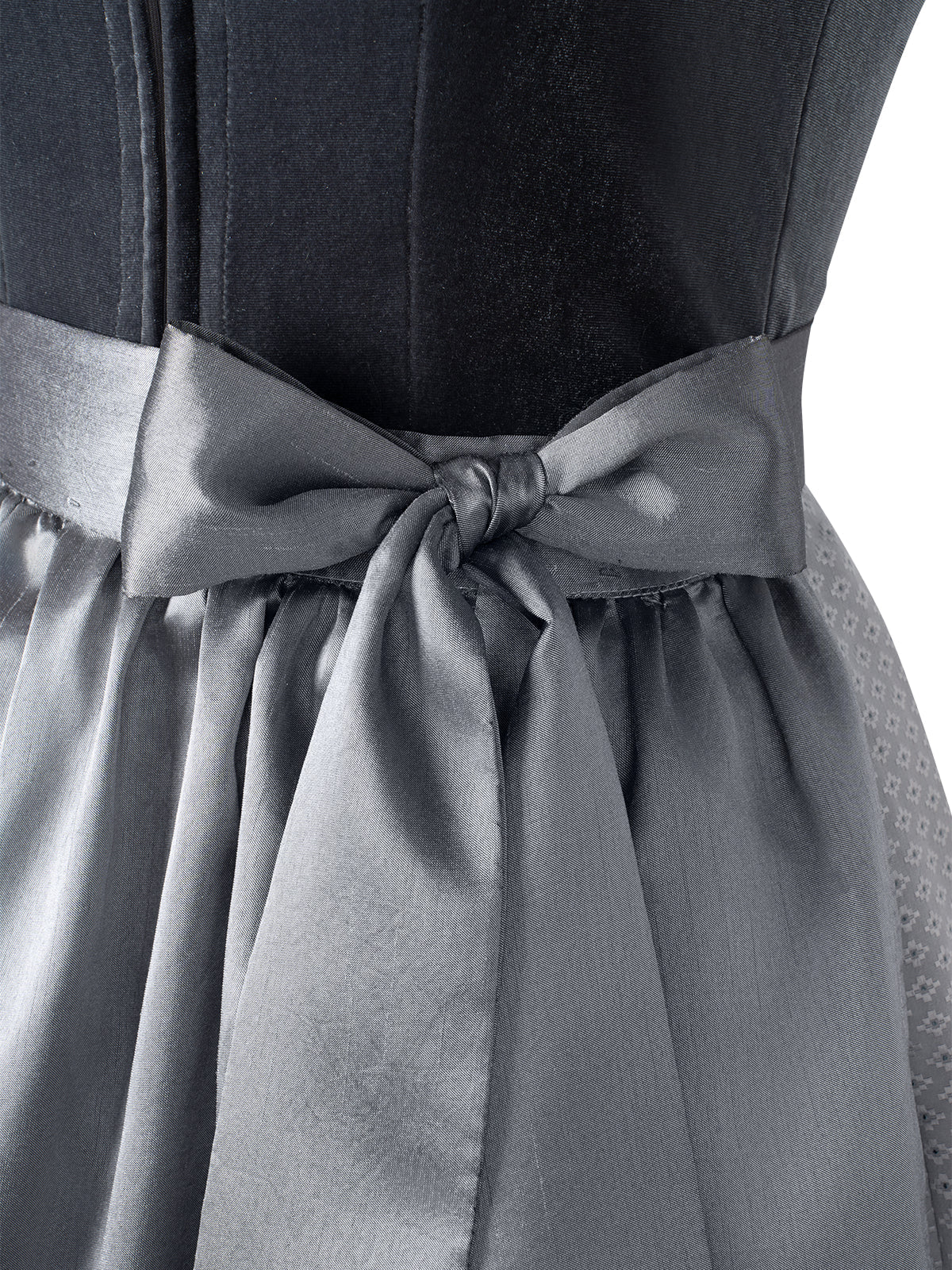 Dirndl Anella – Samtoptik in Grau