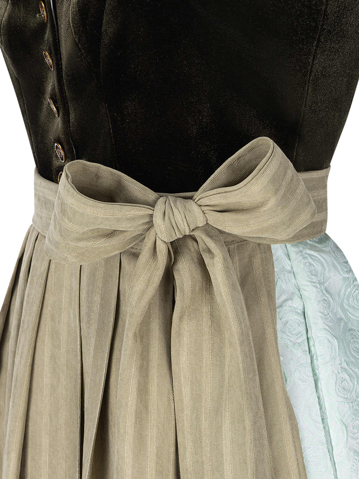 Nicole Grun – Elegantes Trachtenkleid in Grün mit floralem Muster