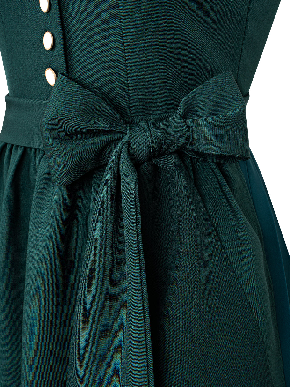 Klassisches Dirndl Coco – Grün, Gerader Ausschnitt