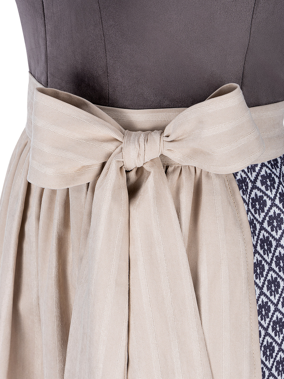 Traditionelles Trachtenkleid Maxima in Grau mit Frontreißverschluss