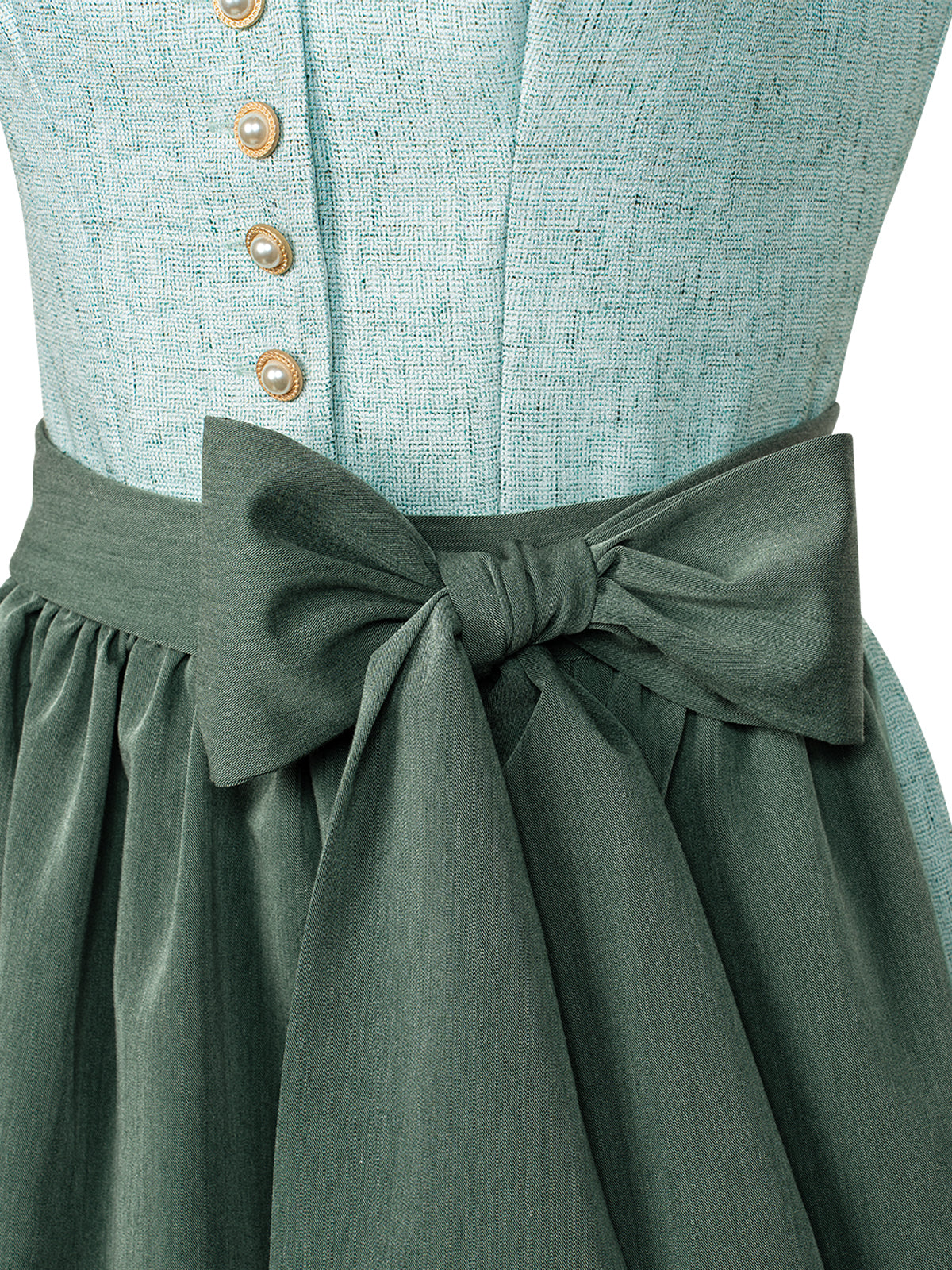 Amana Grun – Elegantes Trachtenkleid in Grün mit Knopfverschluss