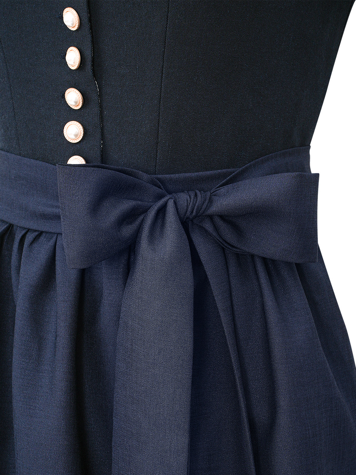 Traditionelles Trachtenkleid Ava Dunke in Blau mit Knopfverschluss