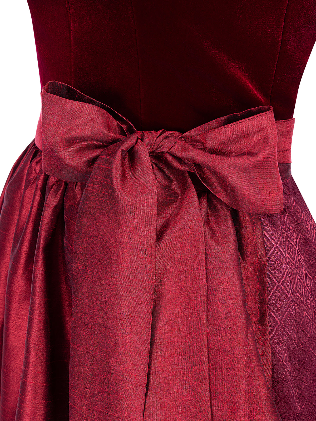 Dirndl Klaudia – Samtoptik in Rot