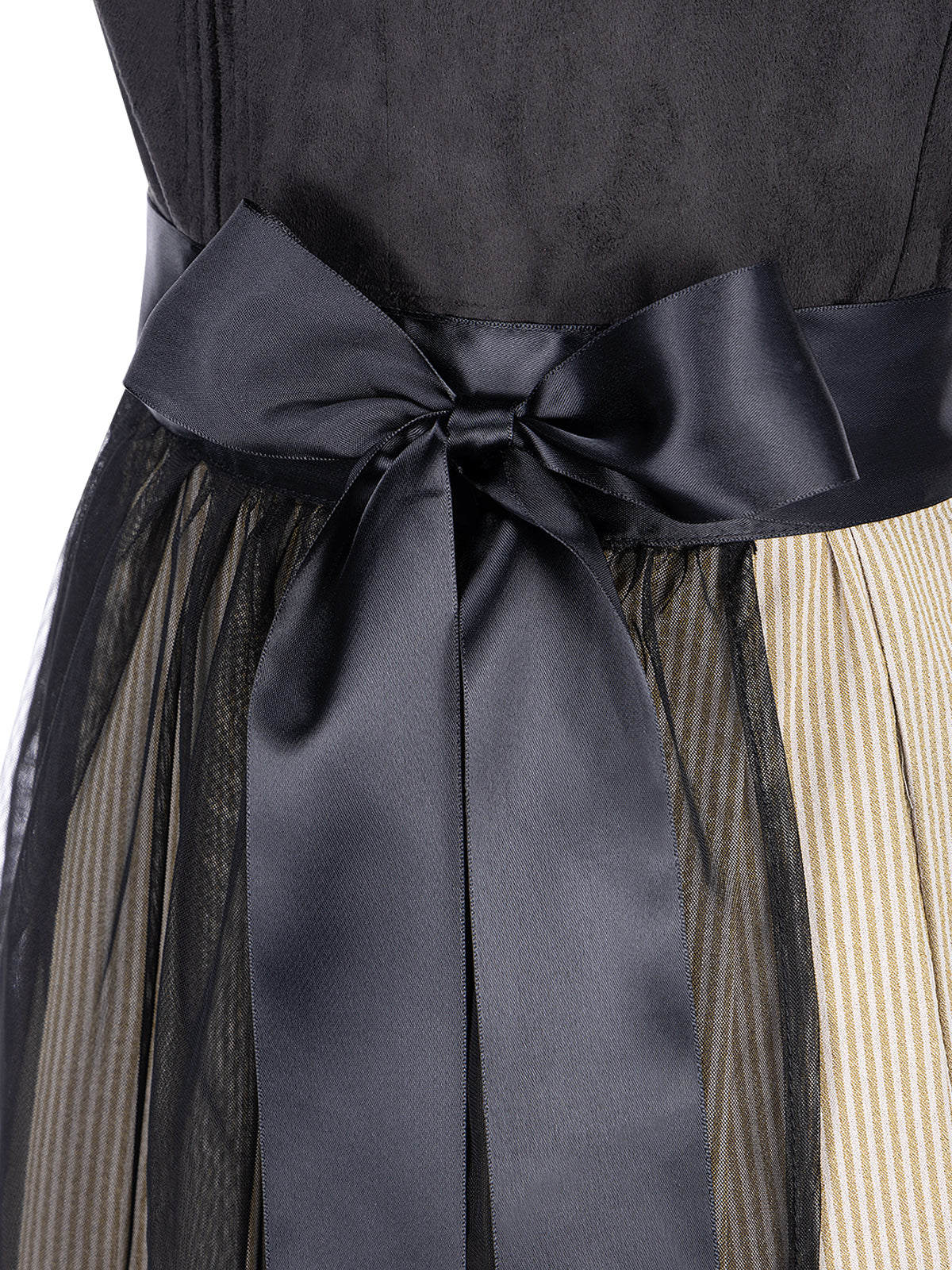 Werny – Elegantes Trachtenkleid in Schwarz mit Frontreißverschluss