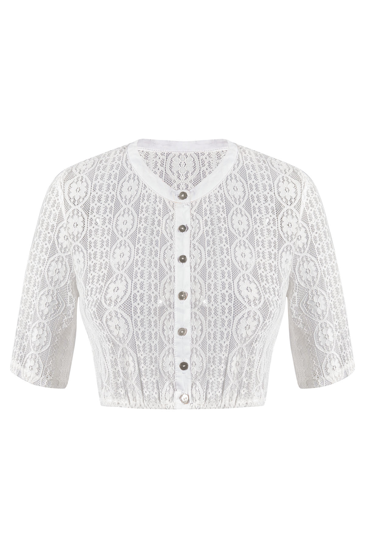 Lucy – Klassische Trachtenbluse in Weiß