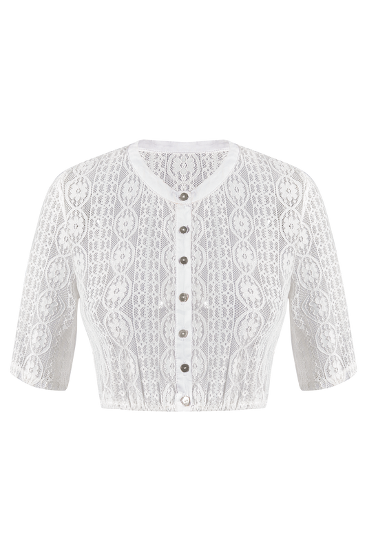 Lucy – Klassische Trachtenbluse in Weiß