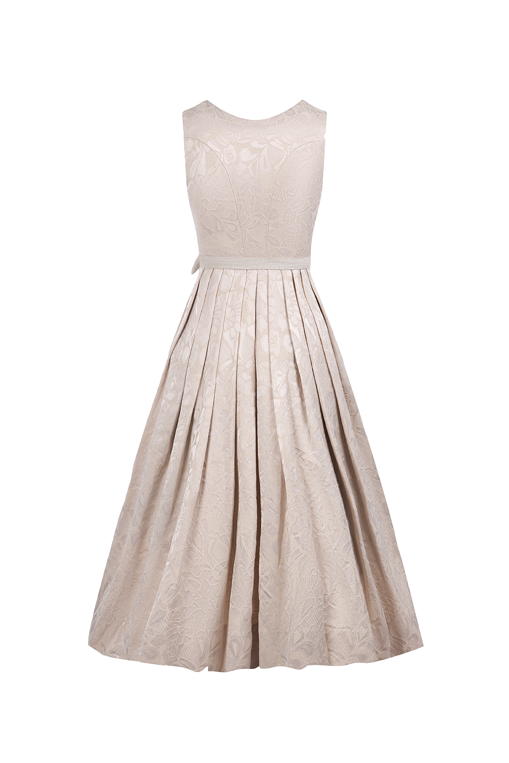 Rosalie – Elegantes Trachtenkleid in Beige mit floralem Muster