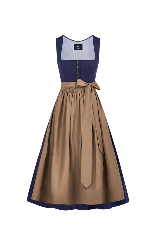 Dirndl Mila – Knopfverschluss in Blau