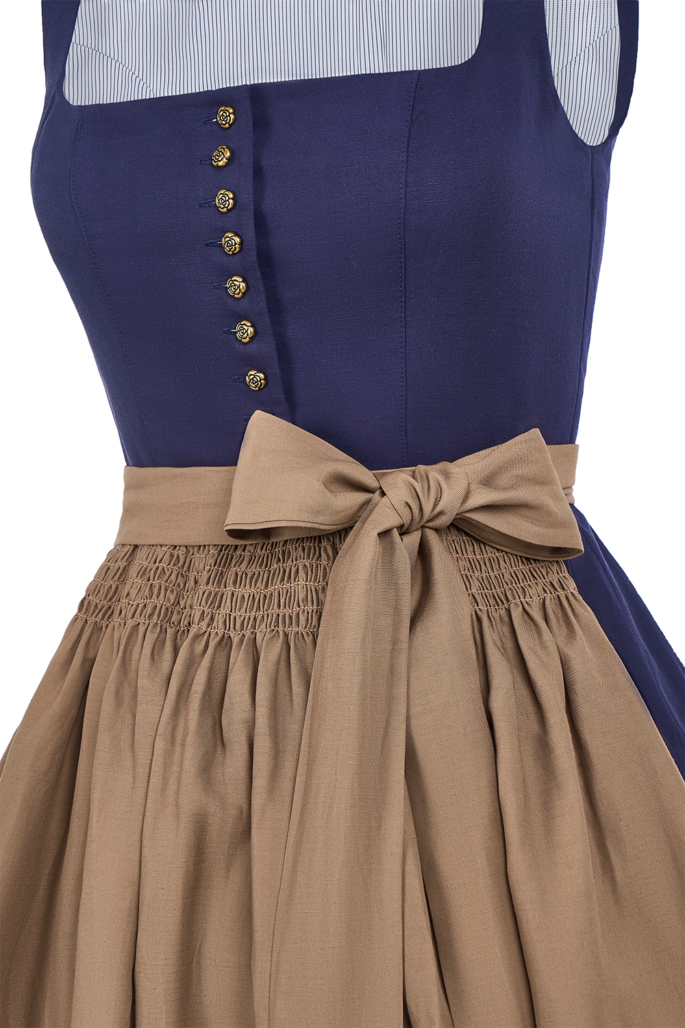 Dirndl Mila – Knopfverschluss in Blau