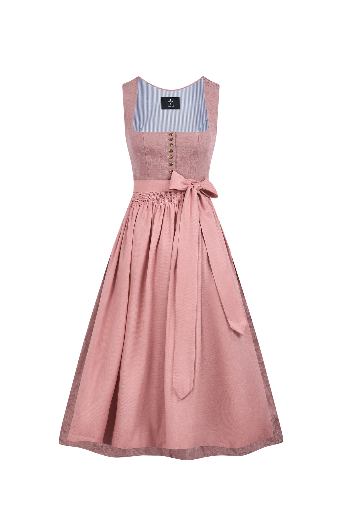 Wiesn Look Rosalie – Dirndl in Rosa mit Gerader Ausschnitt