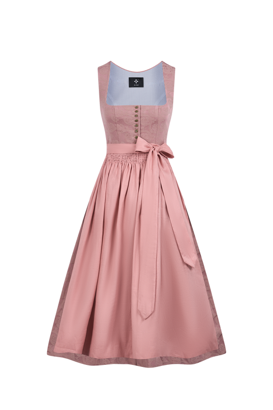 Wiesn Look Rosalie – Dirndl in Rosa mit Gerader Ausschnitt