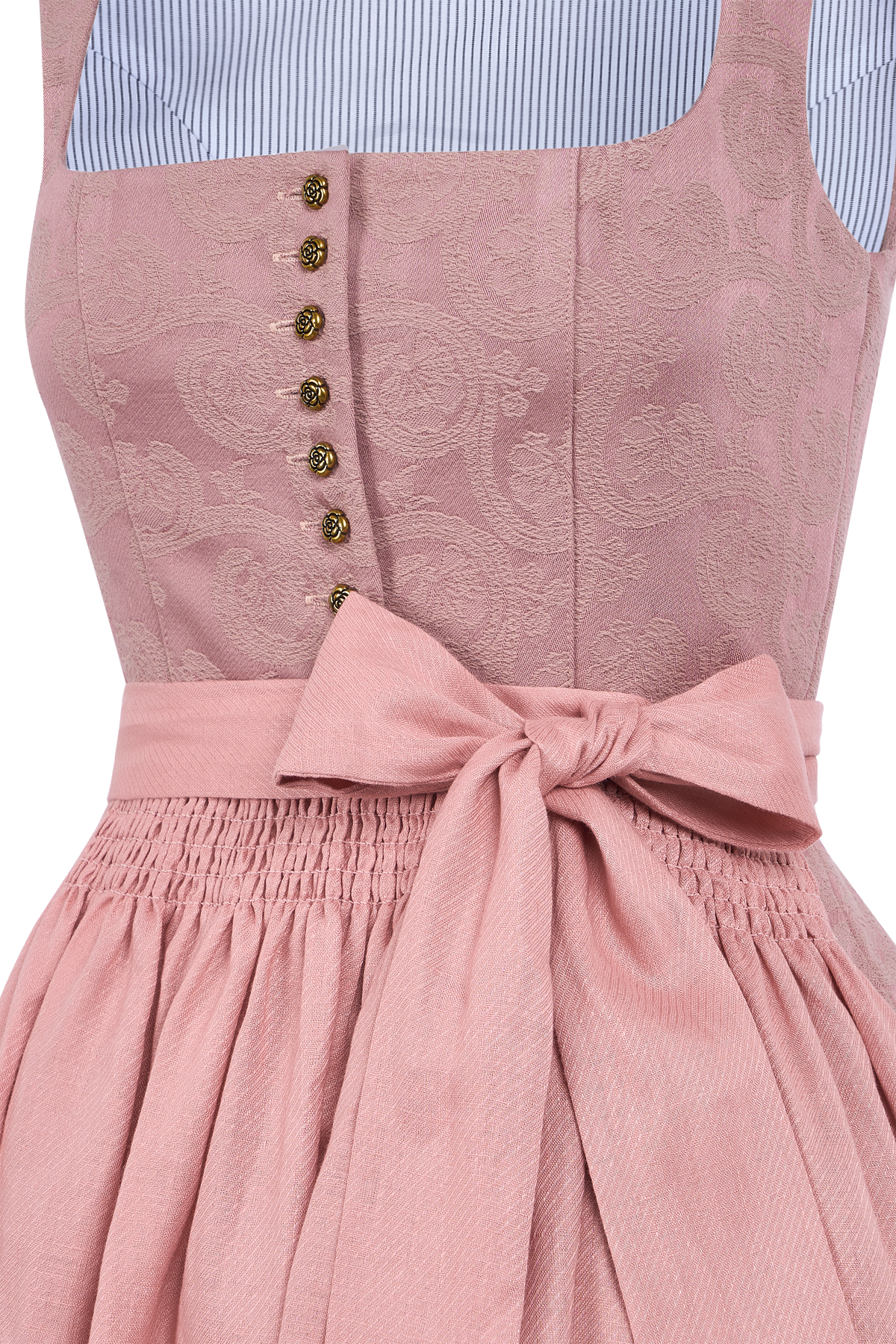 Wiesn Look Rosalie – Dirndl in Rosa mit Gerader Ausschnitt