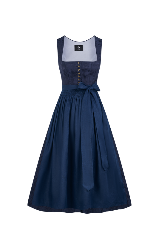 Festliches Dirndl Rosalie | Blau | Gerader Ausschnitt