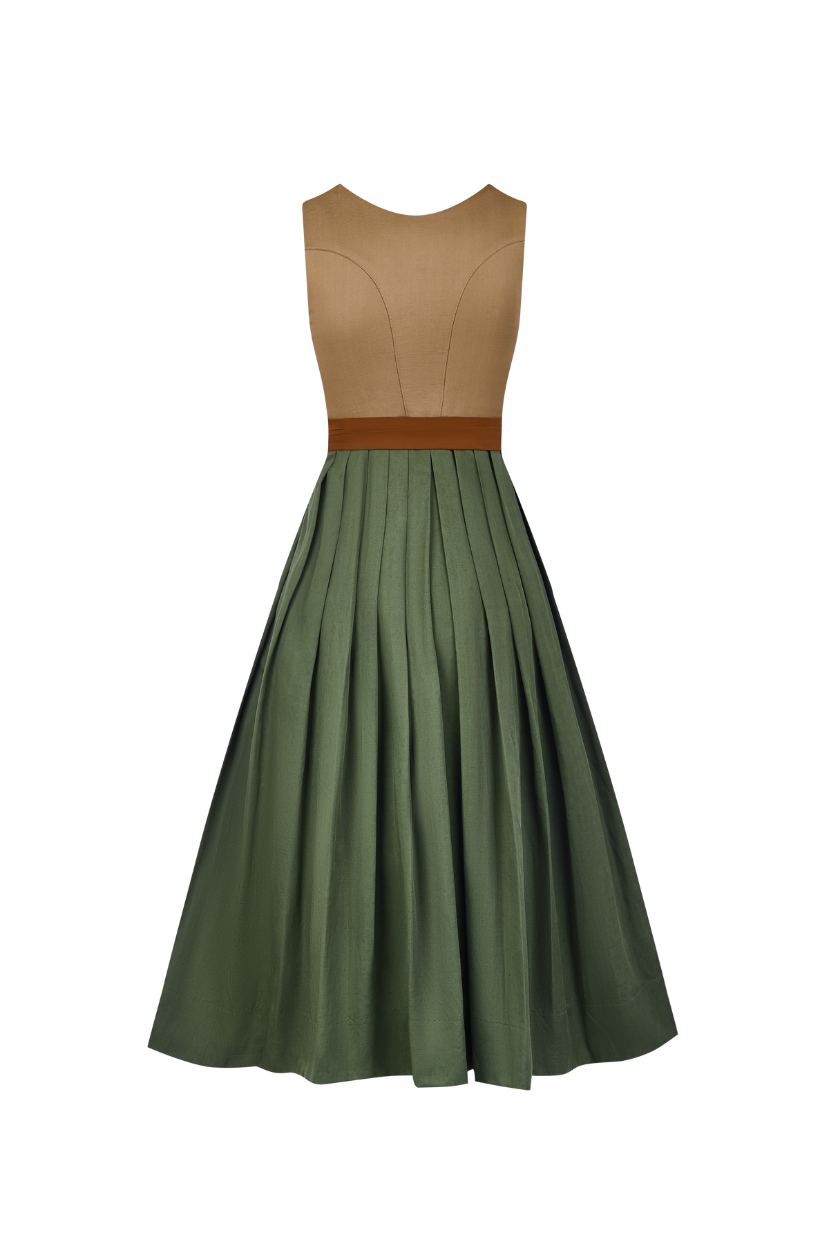 Mila | Dirndl für Damen | Braun | Gerader Ausschnitt