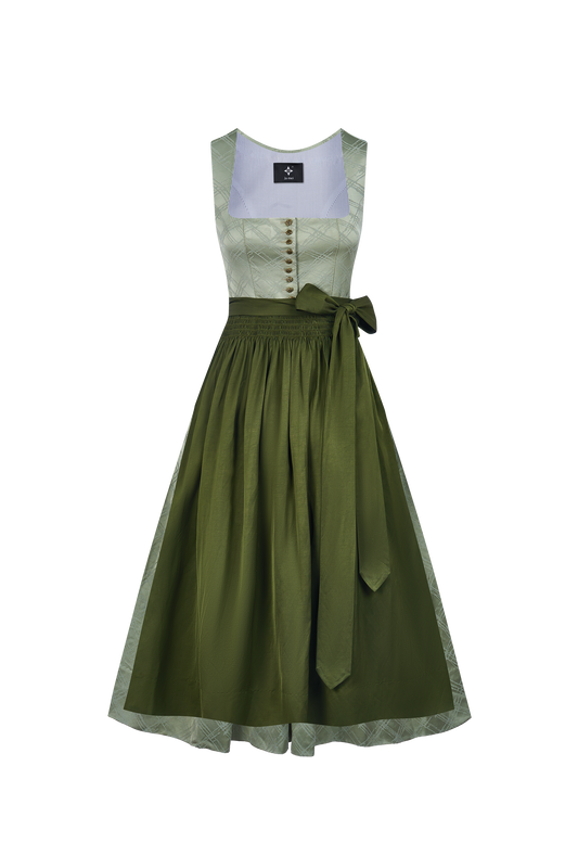 Klassisches Dirndl Rosalie Grun – Grün, Gerader Ausschnitt