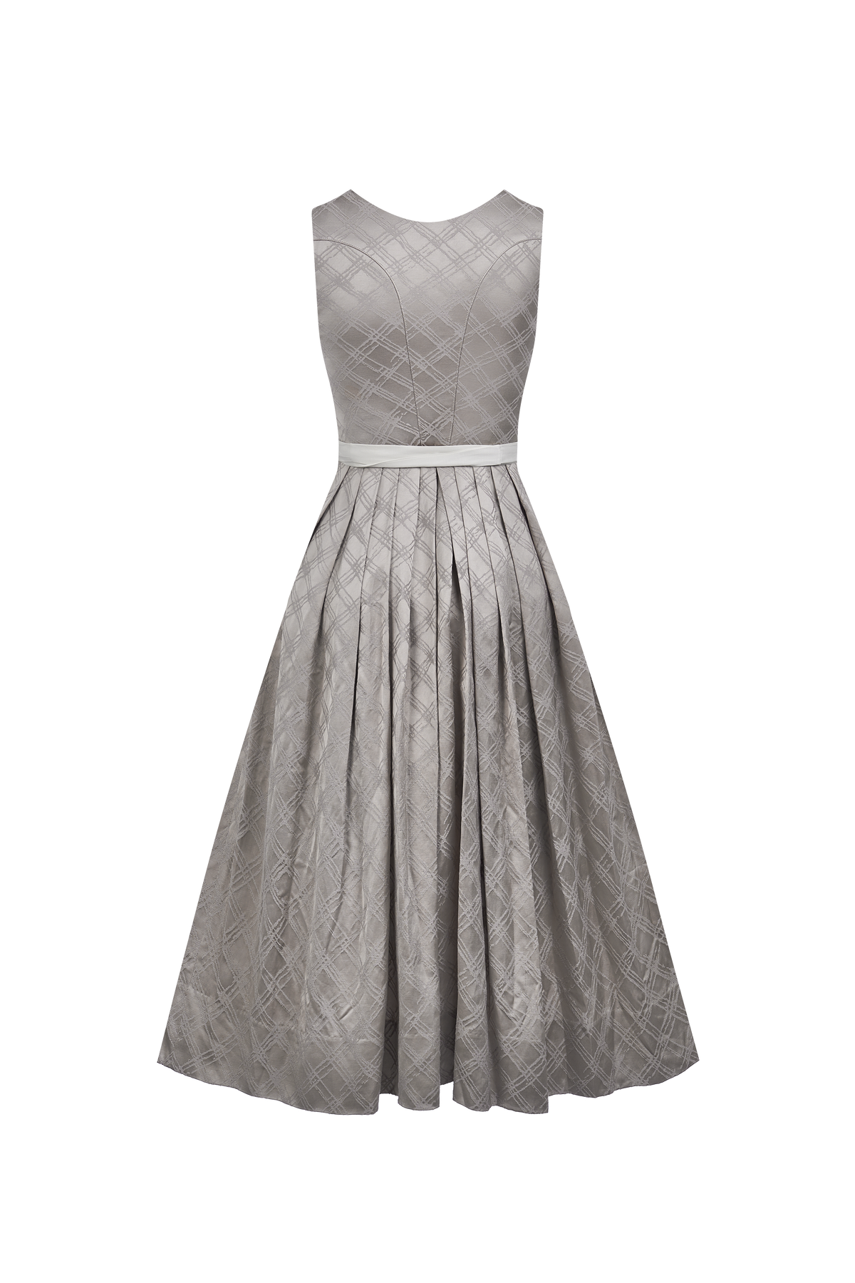 Dirndl Rosalie Silber – strukturierter Optik in Grau