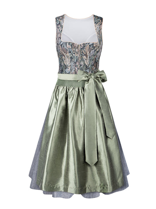 Trachten-Dirndl Bianca in Grün – floralem Muster