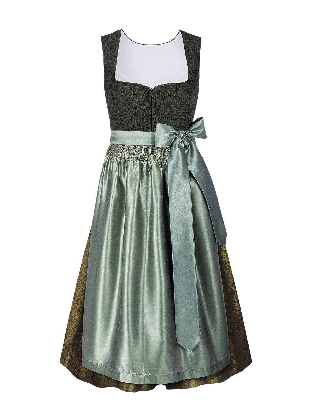 Dora – Elegantes Trachtenkleid in Grün mit strukturierter Optik