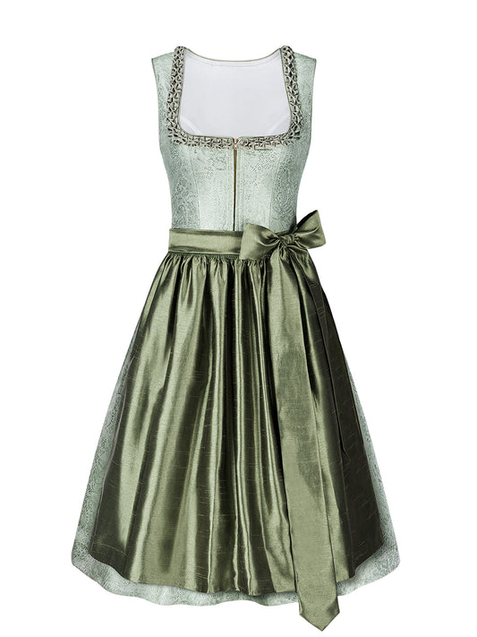 Festliches Dirndl Alexis | Grün | Gerader Ausschnitt