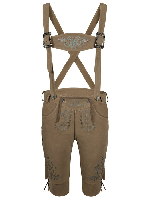 Traditionelle Lederhose Norman Dunkelsand | Braun