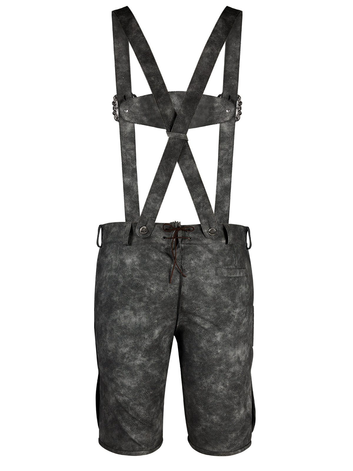 Oktoberfest Lederhose Norman Schwarzgrau in Grau