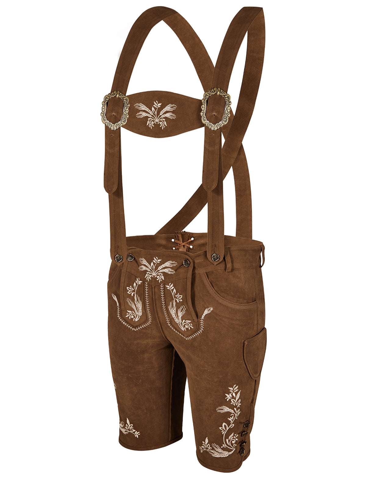 Kurze Lederhose Norman Antibraune – Braun