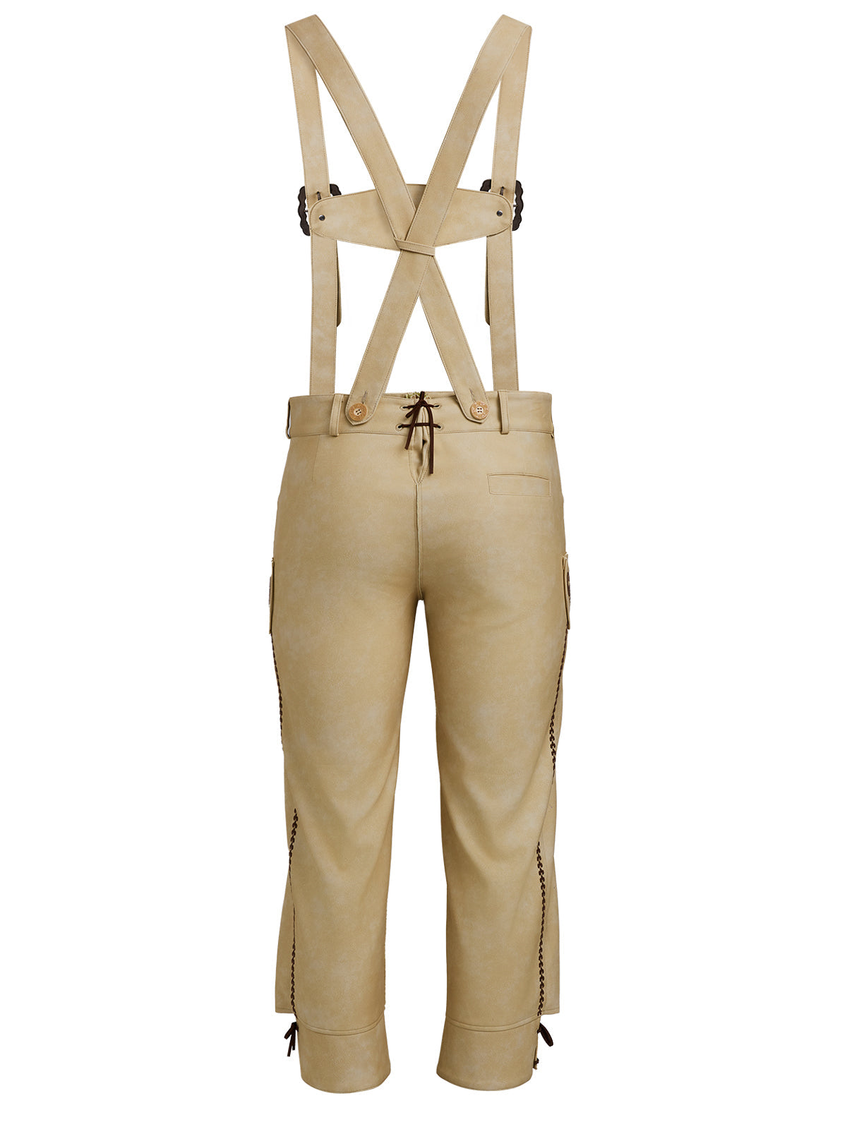 Bayerische Lederhose Theodor Hellbraun mit Stickereien