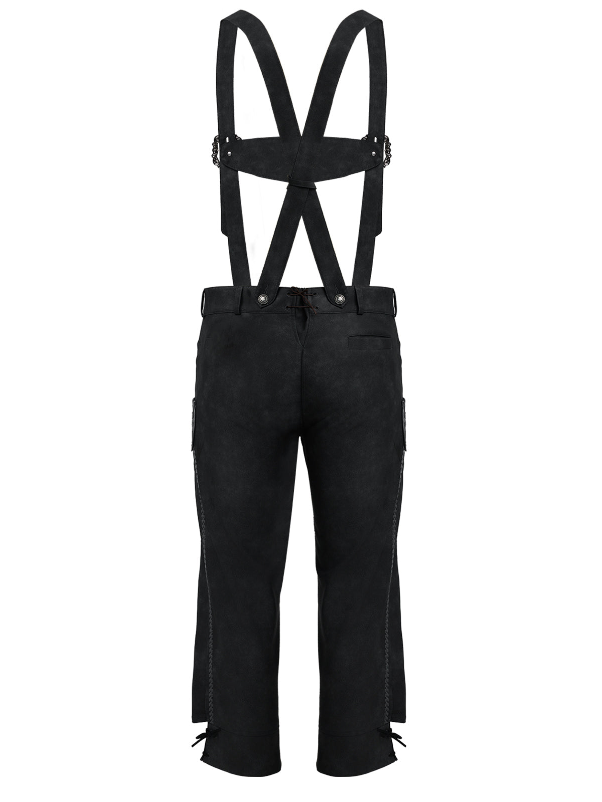 Lederhose Theodor Schwarzgrau in Grau mit Stickereien