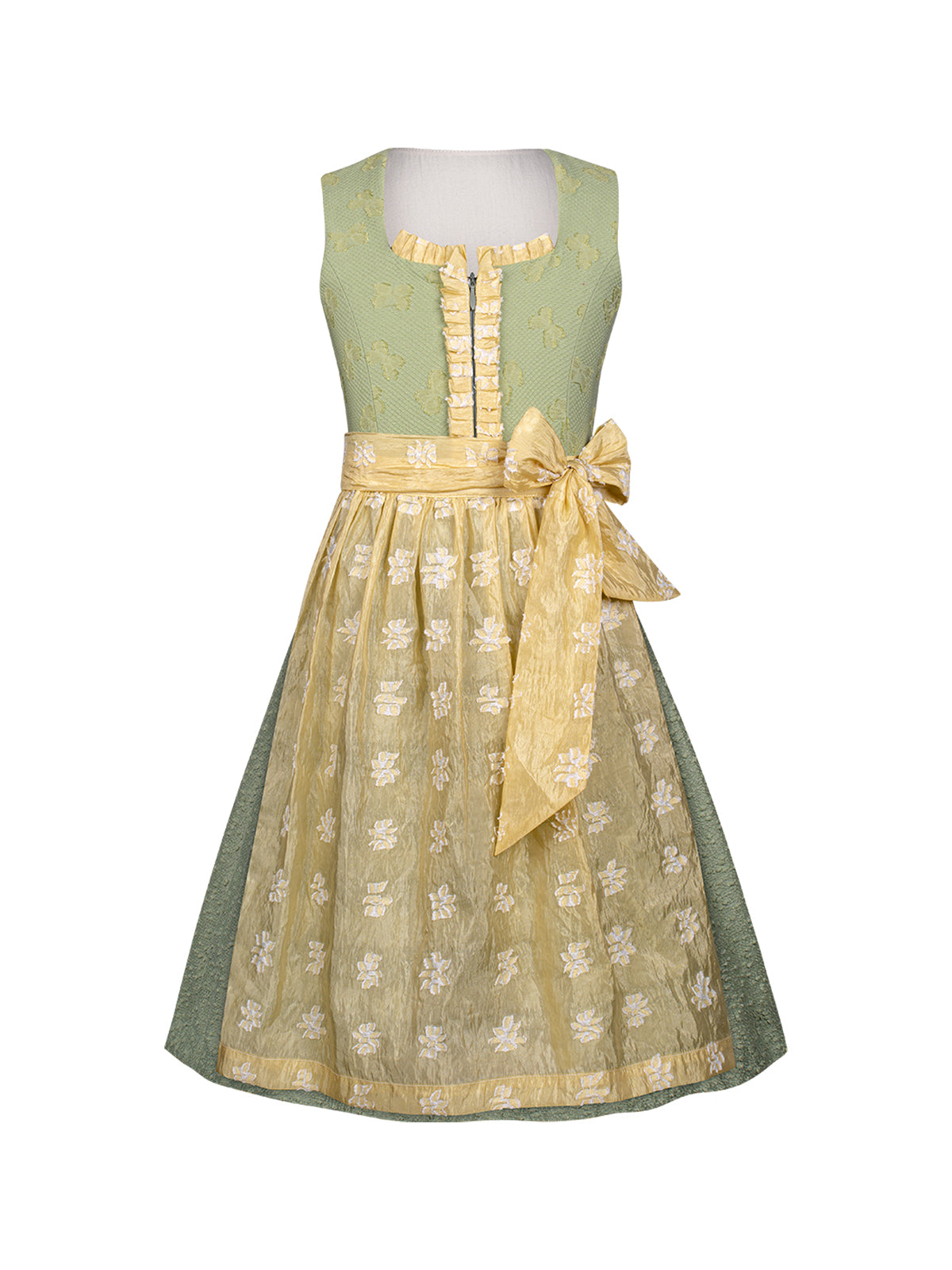 Dirndl Kinder Dirndl Kitt – Frontreißverschluss in Grün