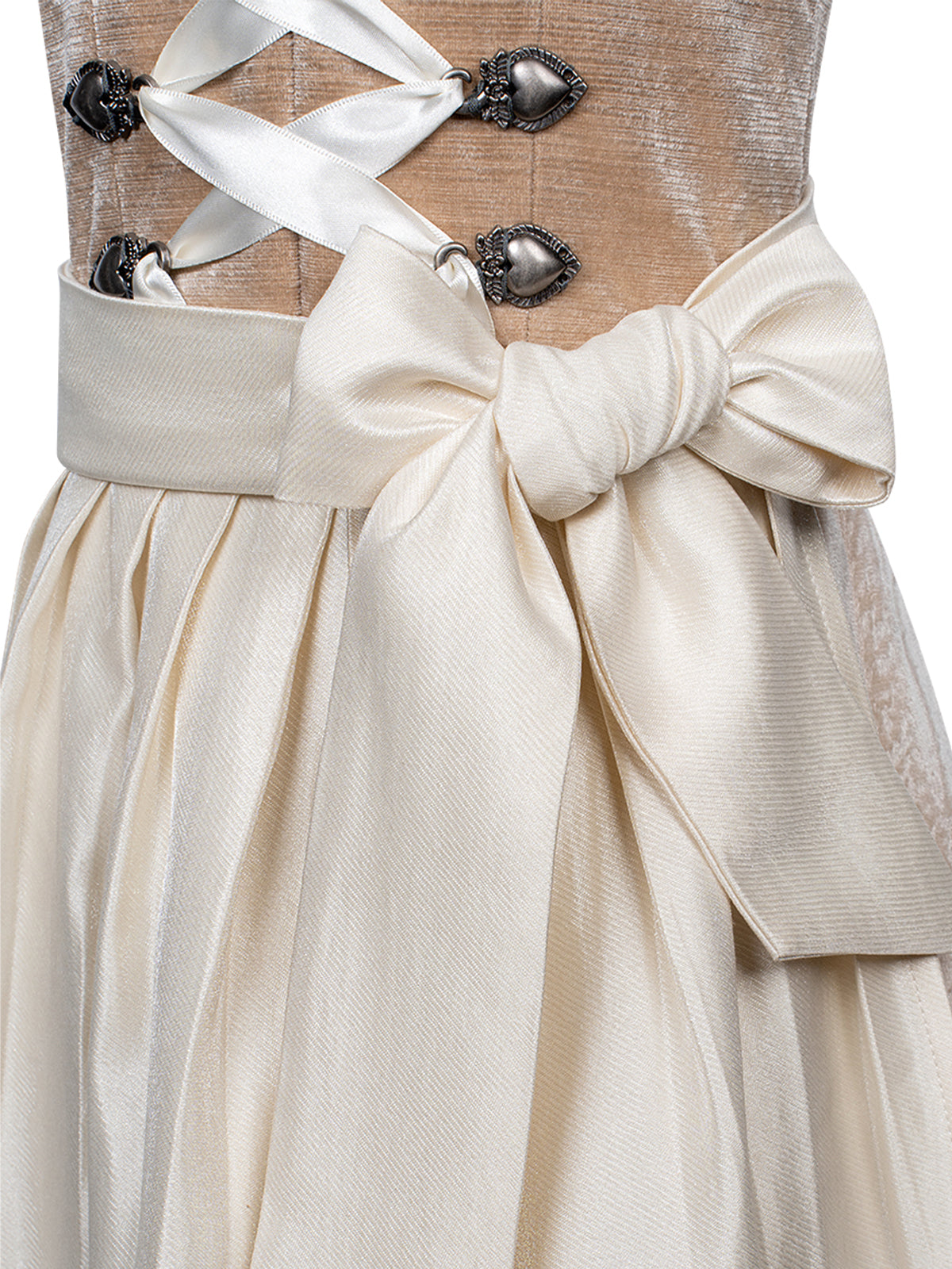 Dirndl Kinder Dirndl Tiana in Braun mit Gerader Ausschnitt