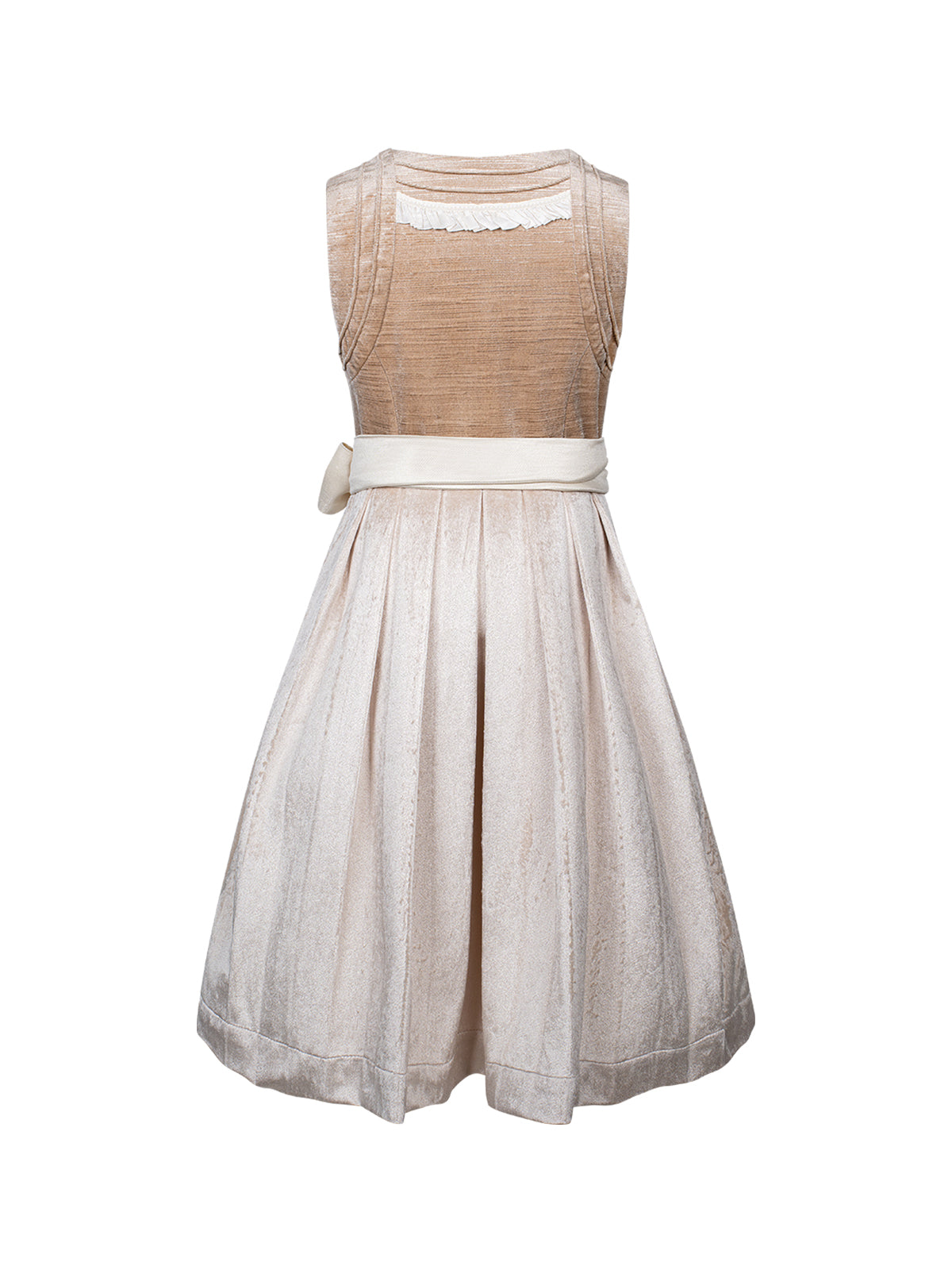 Dirndl Kinder Dirndl Tiana in Braun mit Gerader Ausschnitt