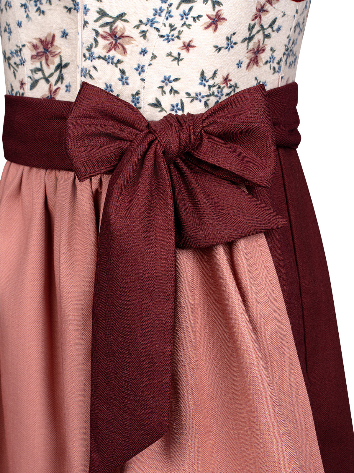 Kinder Dirndl Ingrid – Elegantes Trachtenkleid in Rot mit floralem Muster
