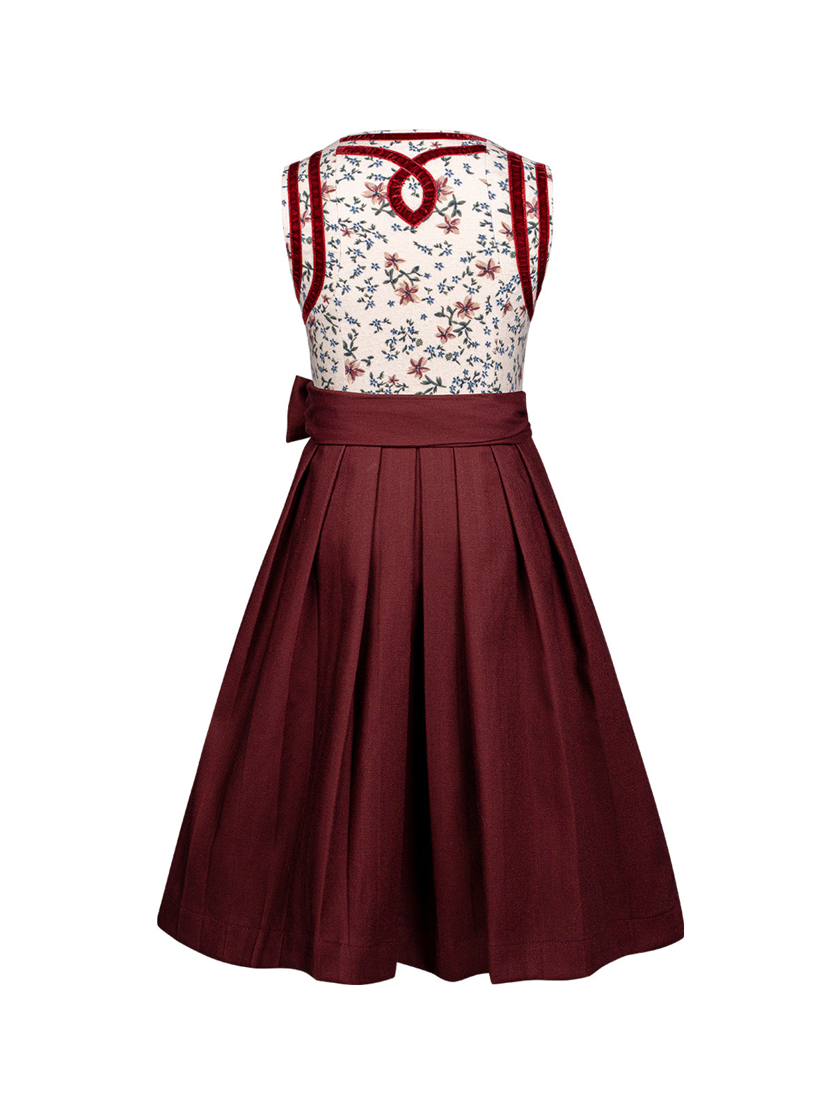 Kinder Dirndl Ingrid – Elegantes Trachtenkleid in Rot mit floralem Muster