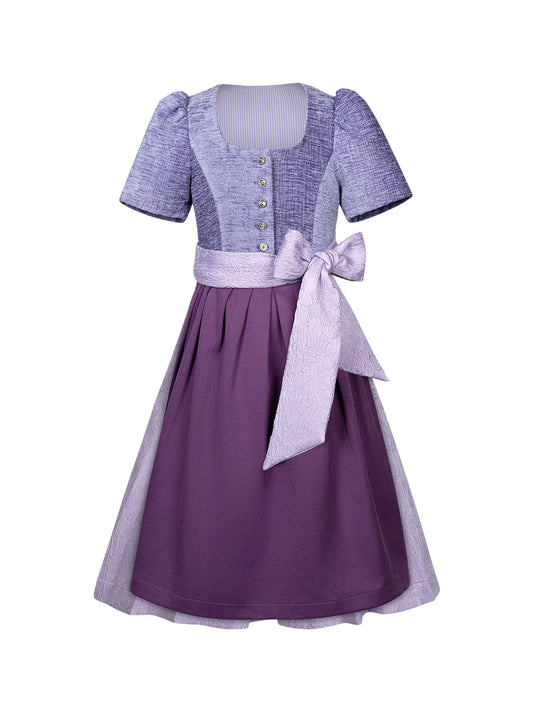 Festliches Dirndl Kinder Dirndl Ginny | Lila | Gerader Ausschnitt