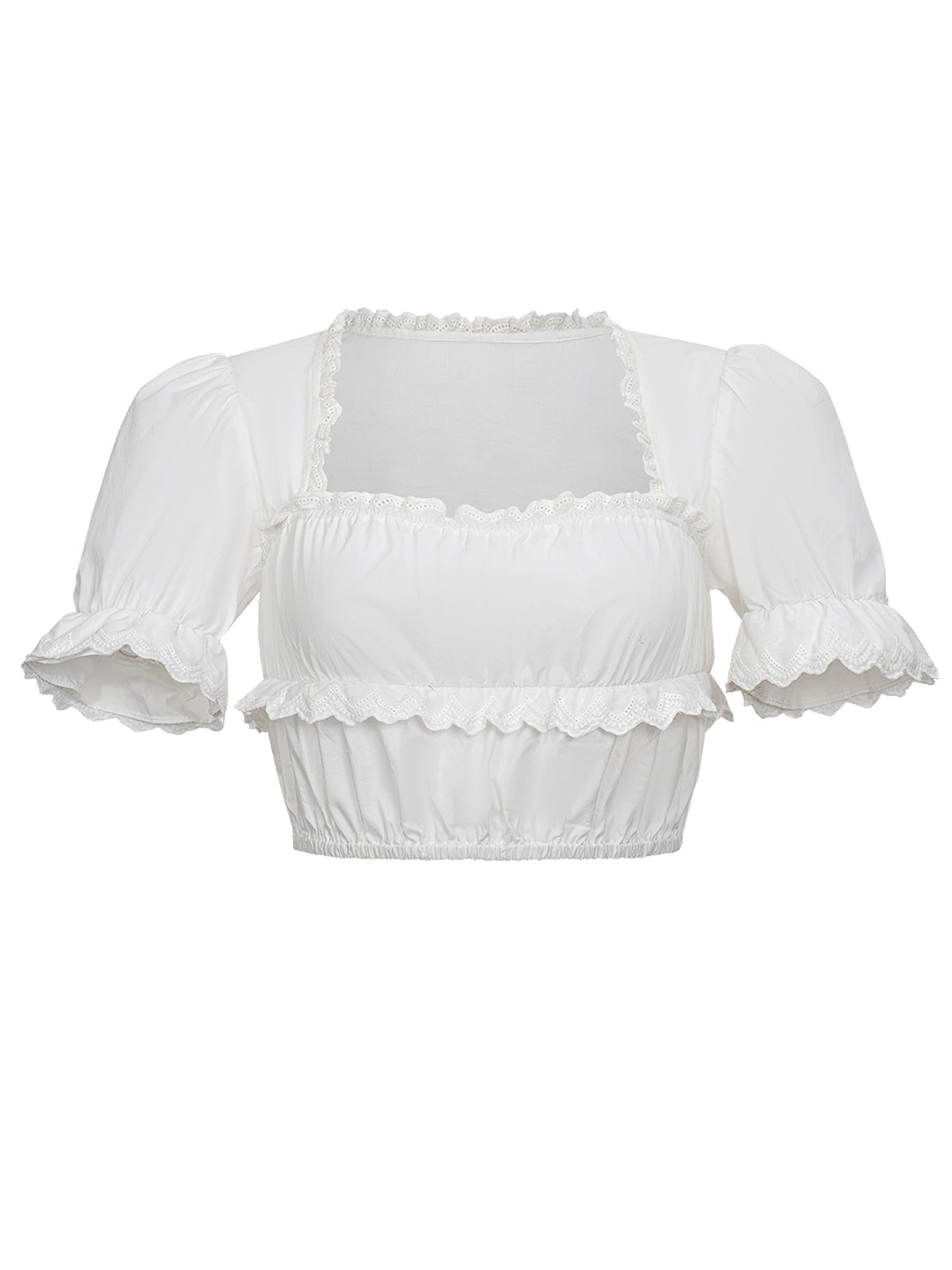 Bluse zum Dirndl Terri mit Gerader Ausschnitt