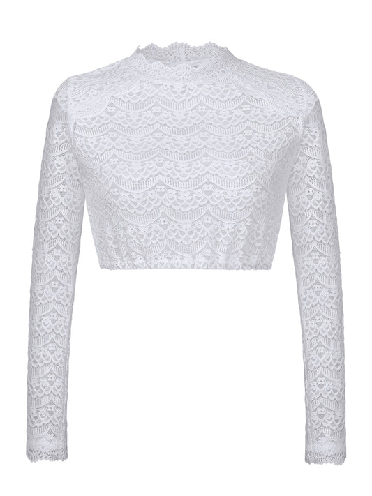 Elegante Dirndlbluse Baum | Langarm | Weiß