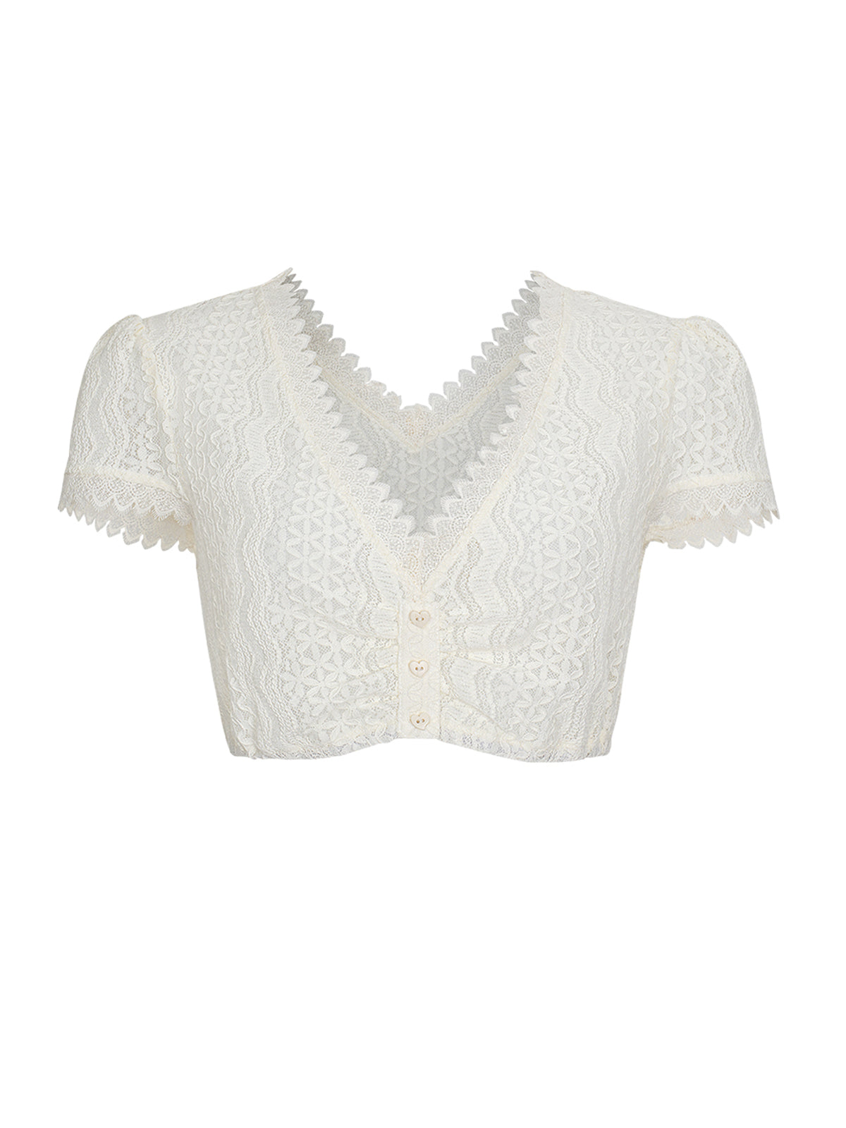 Traditionelle Dirndlbluse Merle mit V-Ausschnitt
