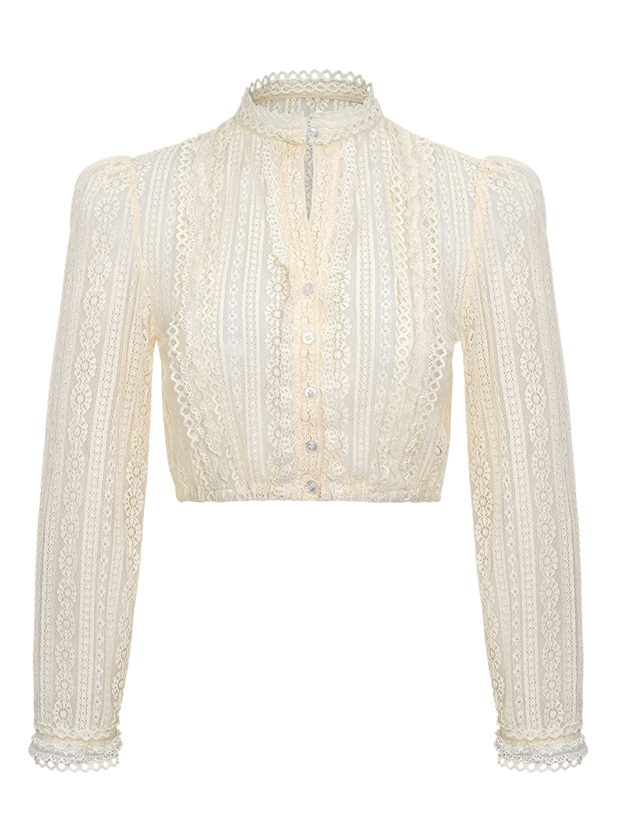 Elegante Dirndlbluse Velin | Langarm | Beige