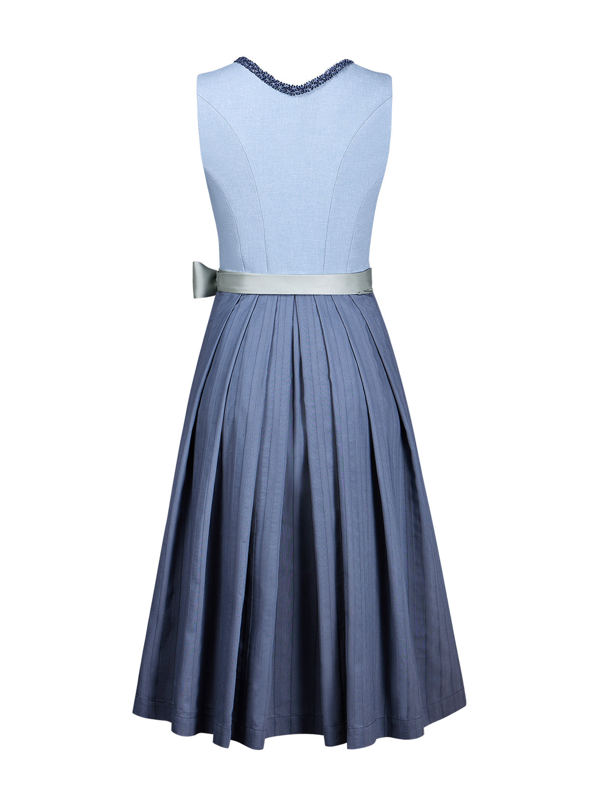 Klassisches Dirndl Mandl – Blau, Herz-Ausschnitt