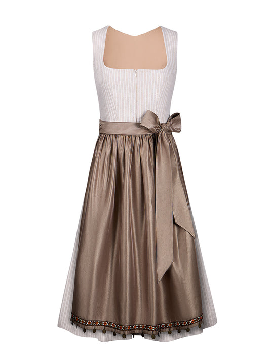 Trachten-Dirndl Helena in Beige – Frontreißverschluss