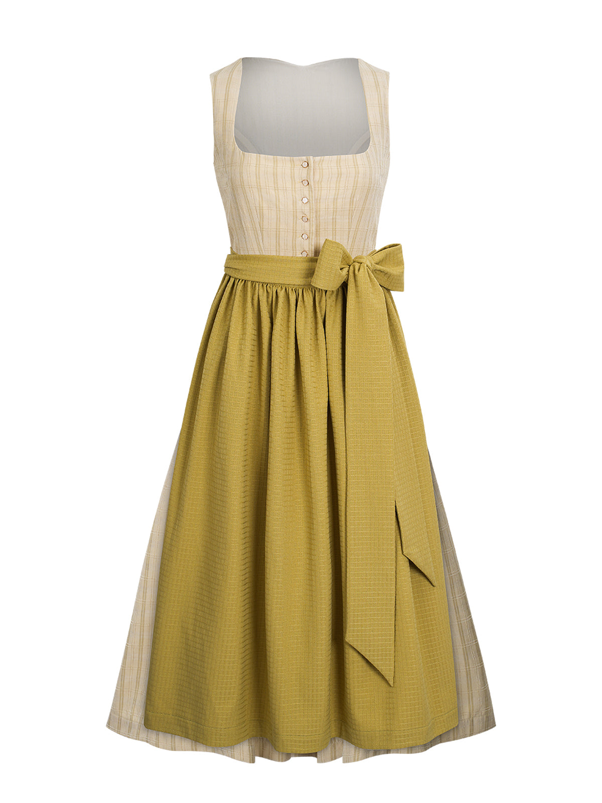 Juna | Dirndl für Damen | Grün | Gerader Ausschnitt